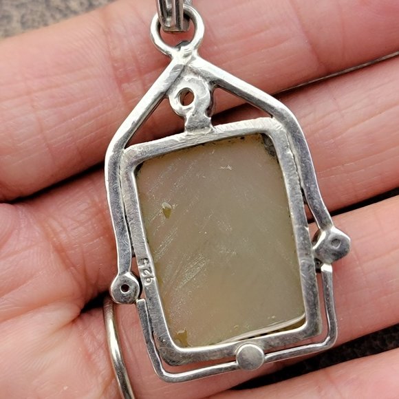 Stunning artisan handmade 925 sterling silver cushion cut chacelodony w/quartz - Picture 8 of 16